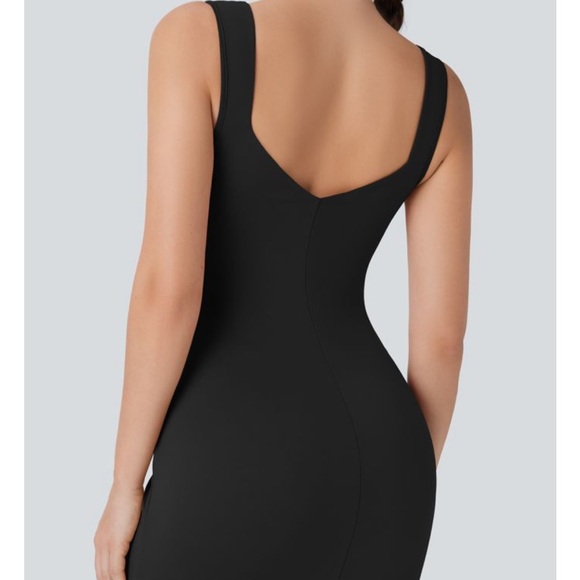 Halara Body Con Dress -Classic Black Sheath Dress with Sculpted Waist - Picture 2 of 12
